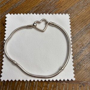 Pandora Silver Heart Charm Bracelet